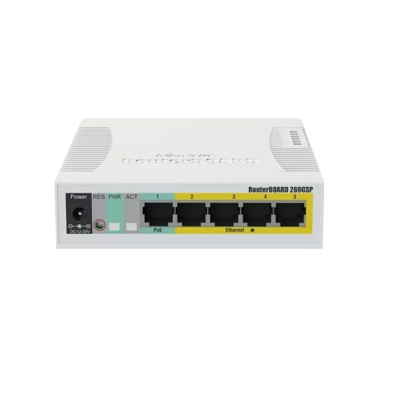 Купить коммутатор Mikrotik RouterBOARD 260GSP в Москве, смотреть цены CSS106-1G-4P-1S в интернет-магазине goldbyte.ru