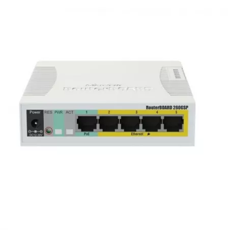 Купить коммутатор Mikrotik RouterBOARD 260GSP в Москве, смотреть цены CSS106-1G-4P-1S в интернет-магазине goldbyte.ru