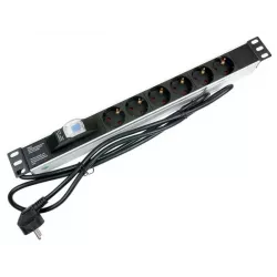 Купить блок розеток 19", 6 розеток Cabeus PDU-6P-B-2EU в Москве, смотреть цены  в интернет-магазине goldbyte.ru