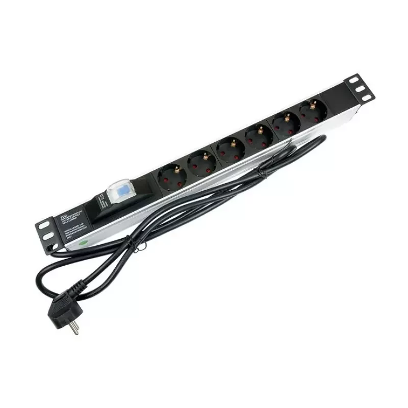 Купить блок розеток 19", 6 розеток Cabeus PDU-6P-B-2EU в Москве, смотреть цены  в интернет-магазине goldbyte.ru