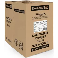 Купить кабель витая пара F/FTP 5e кат. 4 пары Exegate FUTP4-C5e-CU-S24-IN-PVC-GY-305 в Москве, смотреть цены EX281811RUS в интер