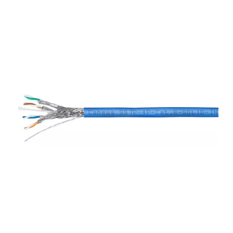 Купить кабель витая пара S/FTP 8 кат. 4 пары Cabeus SSTP-4P-Cat.8-SOLID-IN-LSZH-BL-100 в Москве, смотреть цены  в интернет-магаз