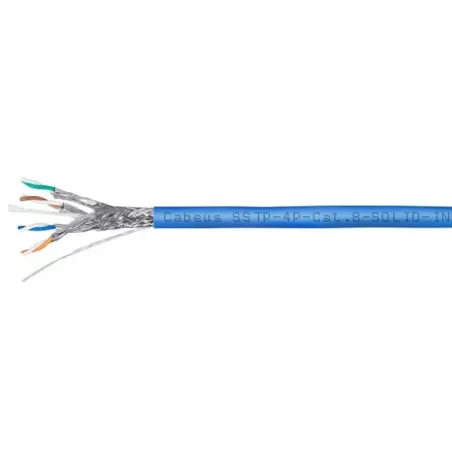 Купить кабель витая пара S/FTP 8 кат. 4 пары Cabeus SSTP-4P-Cat.8-SOLID-IN-LSZH-BL-100 в Москве, смотреть цены  в интернет-магаз