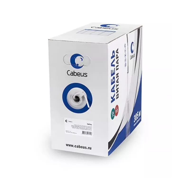 Купить кабель витая пара U/UTP 5e кат. 2 пары Cabeus UTP-2P-Cat.5e-SOLID-LSZH-GY-LIGHT-500 в Москве, смотреть цены  в интернет-м