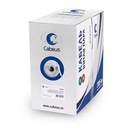 Купить кабель витая пара U/UTP 5e кат. 2 пары Cabeus UTP-2P-Cat.5e-SOLID-LSZH-GY-LIGHT-500 в Москве, смотреть цены  в интернет-м