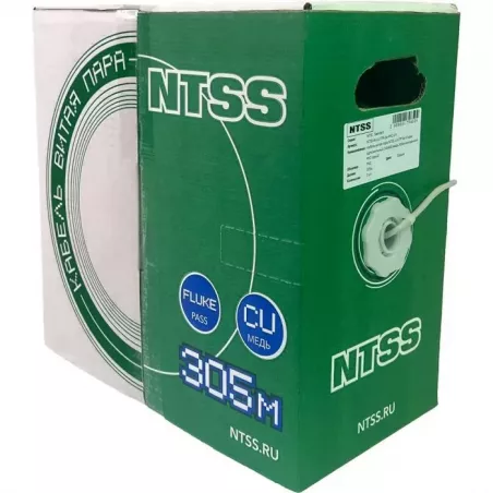 Купить кабель витая пара U/UTP 5e кат. 4 пары NTSS NTSS-IN-UTP4-5e-PVC-GY в Москве, смотреть цены  в интернет-магазине goldbyte.