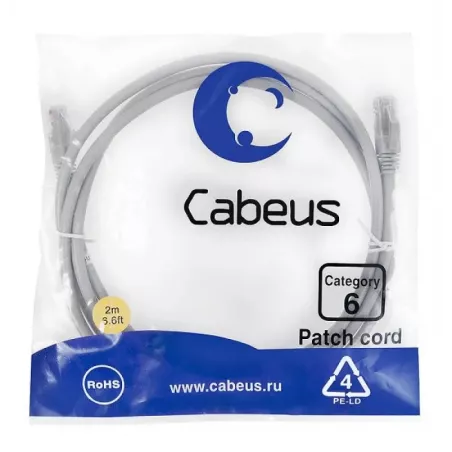 Купить кабель патч-корд U/UTP 6 кат. 2м Cabeus PC-UTP-RJ45-Cat.6-2m в Москве, смотреть цены  в интернет-магазине goldbyte.ru