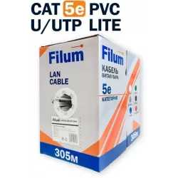 Купить кабель витая пара U/UTP 5e кат. 4 пары Filum FL-LITE-5E-UUTP4-24AWG-PVC-305-GY в Москве, смотреть цены  в интернет-магази
