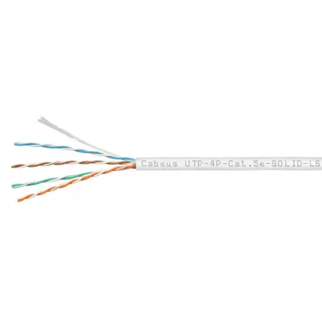 Купить кабель витая пара U/UTP 5e кат. 4 пары Cabeus UTP-4P-Cat.5e-SOLID-LSZH-WH-100 в Москве, смотреть цены  в интернет-магазин