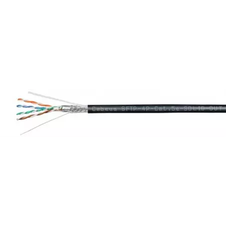 Купить кабель витая пара SF/UTP 5e кат. 4 пары Cabeus SFTP-4P-Cat.5e-SOLID-OUT-LSZH-UV в Москве, смотреть цены  в интернет-магаз