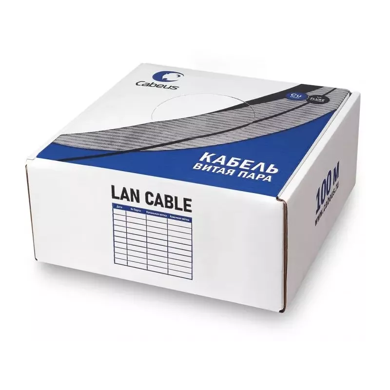 Купить кабель витая пара F/UTP 5e кат. 4 пары Cabeus FTP-4P-Cat.5e-SOLID-LSLTx-GN-100 в Москве, смотреть цены  в интернет-магази