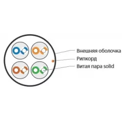 Купить кабель витая пара U/UTP 5e кат. 4 пары Hyperline UUTP4-C5E-S24-OUT-LSZH-BK-500 в Москве, смотреть цены  в интернет-магази