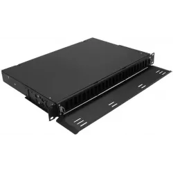 Купить кросс оптический стоечный 19" выдвижной 1U TELCORD КС-П-24QLC-1U-BK-24SC/SM-d-48SC/U-SM-3КВ в Москве, смотреть цены 