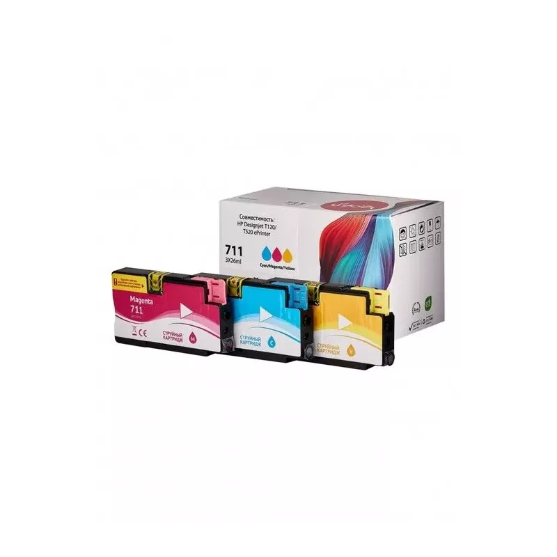 Купить картридж струйный Sakura P2V32A (№711 Tri-colour) в Москве, смотреть цены SIP2V32A в интернет-магазине goldbyte.ru
