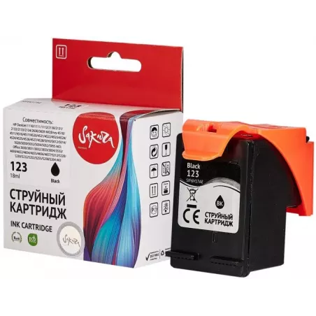 Купить картридж струйный Sakura F6V17AE (№123 Black) в Москве, смотреть цены SIF6V17AE в интернет-магазине goldbyte.ru