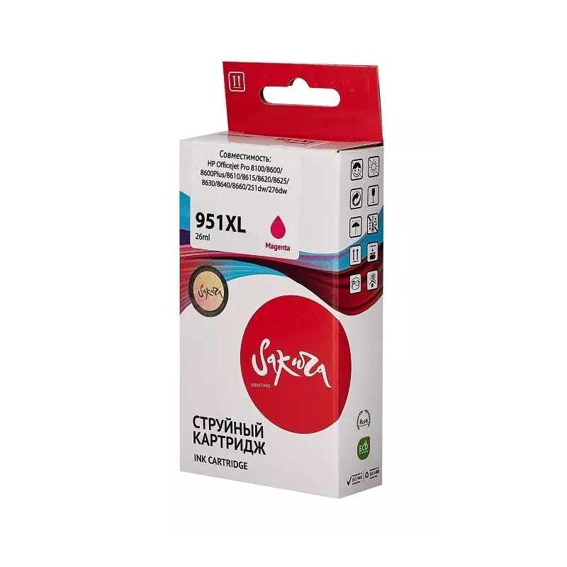 Купить картридж струйный Sakura CN047AE (№951XL Magenta) в Москве, смотреть цены SICN047AE в интернет-магазине goldbyte.ru