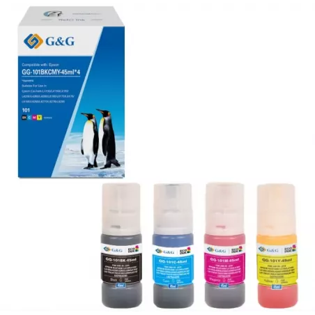 Купить чернила G&G GG-101BKCMY-45ML*4 в Москве, смотреть цены  в интернет-магазине goldbyte.ru