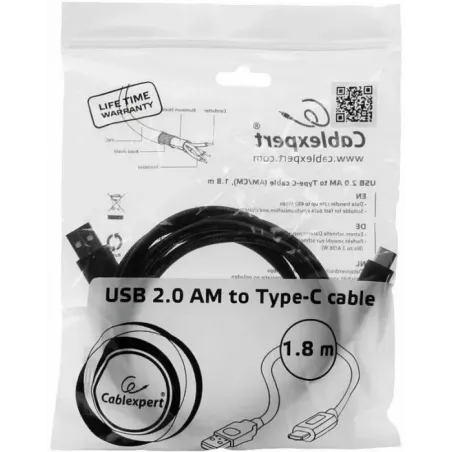 Купить кабель интерфейсный USB 2.0 Cablexpert CCP-USB2-AMCM-1.8M-RU-B в Москве, смотреть цены  в интернет-магазине goldbyte.ru