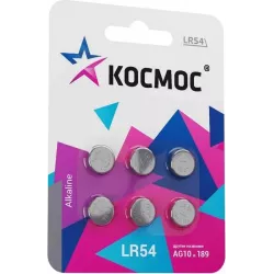 Купить батарейка Космос KOCG10(LR54)BL6 в Москве, смотреть цены  в интернет-магазине goldbyte.ru