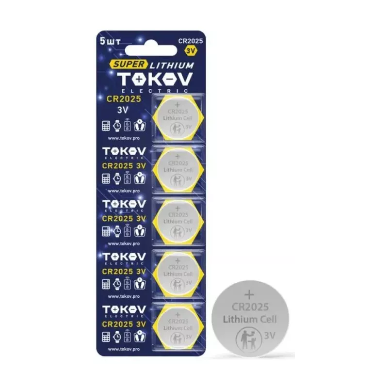 Купить батарейка TOKOV ELECTRIC TKE-LI-CR2025/B5 в Москве, смотреть цены  в интернет-магазине goldbyte.ru