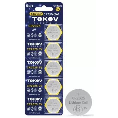 Купить батарейка TOKOV ELECTRIC TKE-LI-CR2025/B5 в Москве, смотреть цены  в интернет-магазине goldbyte.ru