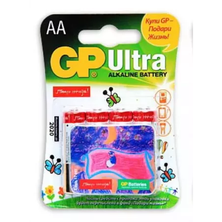Купить батарейка GP Ultra Alkaline 15AU LR6 в Москве, смотреть цены 15AUGL-2CR4 в интернет-магазине goldbyte.ru