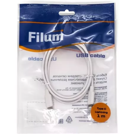 Купить кабель интерфейсный USB 2.0-Type C Filum FL-C-U2-CM-LM-1M-W в Москве, смотреть цены  в интернет-магазине goldbyte.ru
