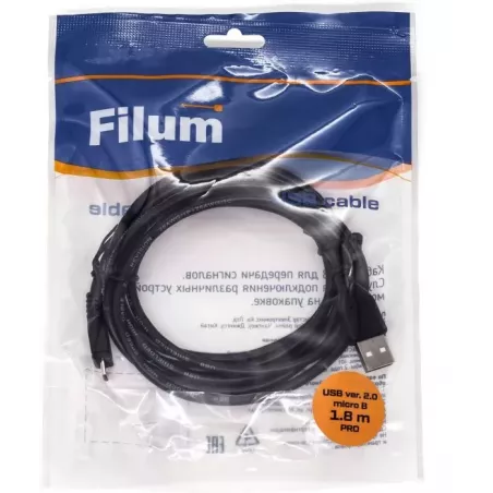 Купить кабель интерфейсный USB 2.0 Filum FL-CPro-U2-AM-microBM-1.8M в Москве, смотреть цены  в интернет-магазине goldbyte.ru