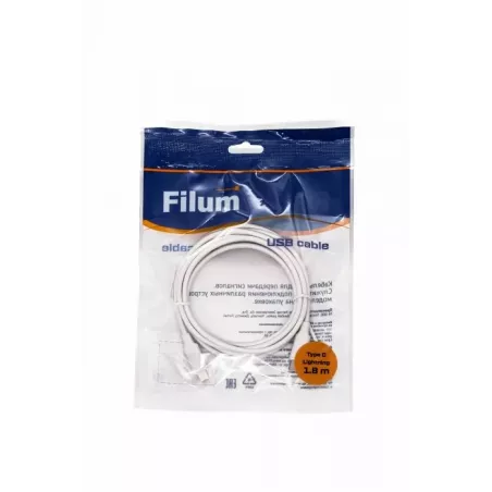 Купить кабель интерфейсный USB 2.0-Type C Filum FL-C-U2-CM-LM-1.8M-W в Москве, смотреть цены  в интернет-магазине goldbyte.ru