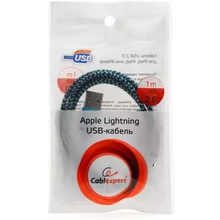 Купить кабель интерфейсный USB 2.0 Cablexpert AM/Lightning 8P в Москве, смотреть цены CC-ApUSB2bl1m в интернет-магазине goldbyte