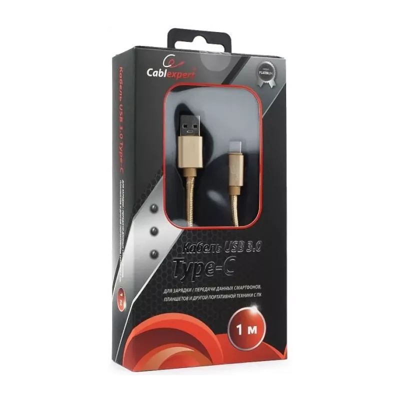 Купить кабель интерфейсный USB 3.0 Cablexpert CC-P-USBC03Gd-1M в Москве, смотреть цены  в интернет-магазине goldbyte.ru