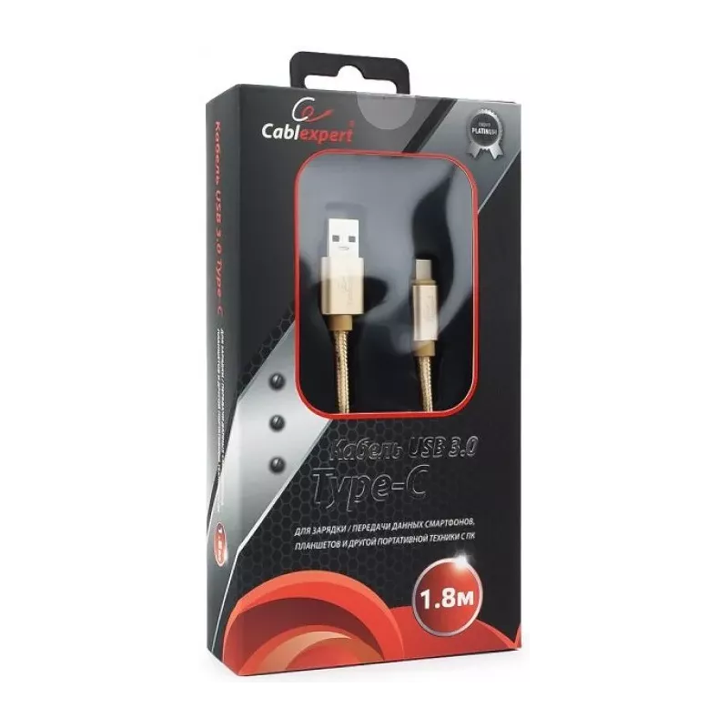 Купить кабель интерфейсный USB 3.0 Cablexpert CC-P-USBC03Gd-1.8M в Москве, смотреть цены  в интернет-магазине goldbyte.ru