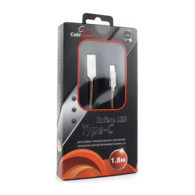 Купить кабель интерфейсный USB 2.0 Cablexpert CC-P-USBC02Gd-1.8M в Москве, смотреть цены  в интернет-магазине goldbyte.ru
