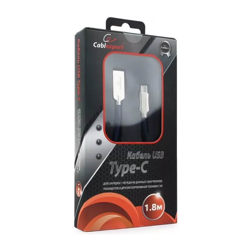 Купить кабель интерфейсный USB 2.0 Cablexpert CC-P-USBC02Bl-1.8M в Москве, смотреть цены  в интернет-магазине goldbyte.ru
