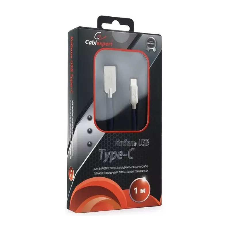 Купить кабель интерфейсный USB 2.0 Cablexpert CC-P-USBC02Bl-1M в Москве, смотреть цены  в интернет-магазине goldbyte.ru
