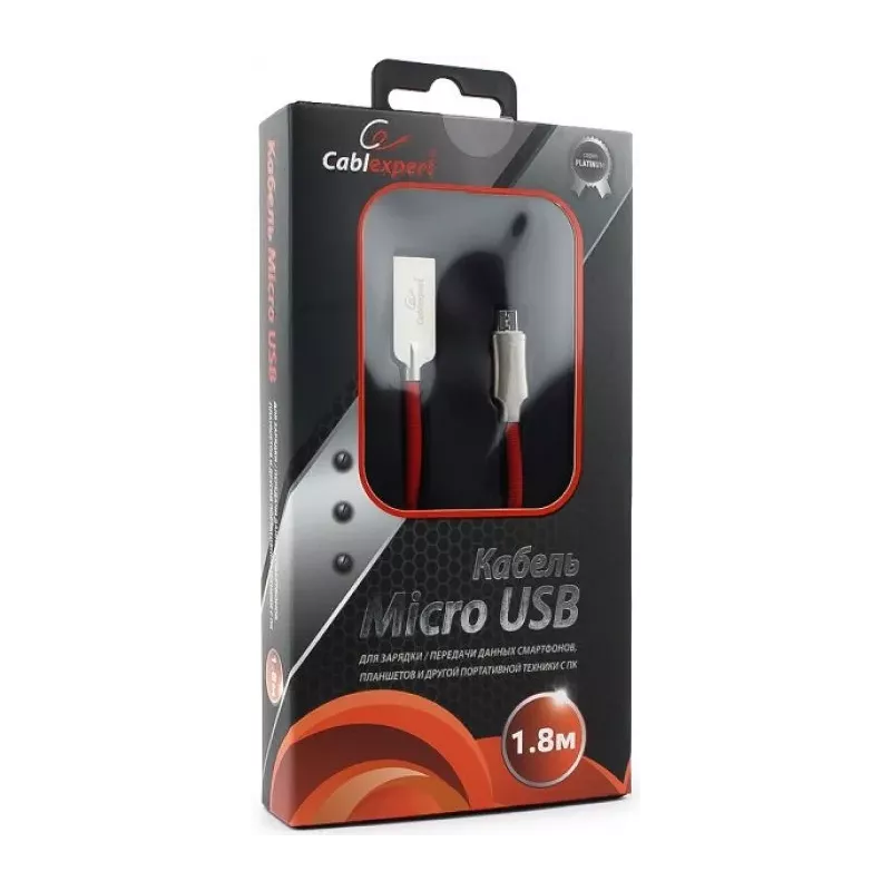 Купить кабель интерфейсный USB 2.0 Cablexpert CC-P-mUSB02R-1.8M в Москве, смотреть цены  в интернет-магазине goldbyte.ru