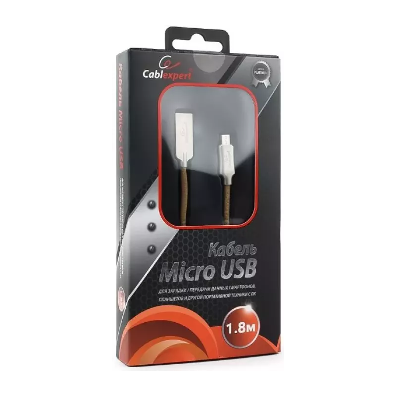 Купить кабель интерфейсный USB 2.0 Cablexpert CC-P-mUSB02Gd-1.8M в Москве, смотреть цены  в интернет-магазине goldbyte.ru