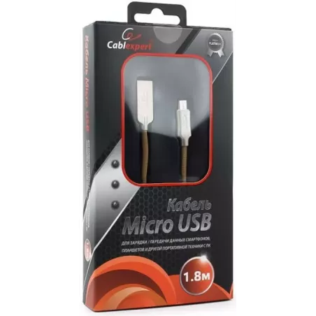 Купить кабель интерфейсный USB 2.0 Cablexpert CC-P-mUSB02Gd-1.8M в Москве, смотреть цены  в интернет-магазине goldbyte.ru