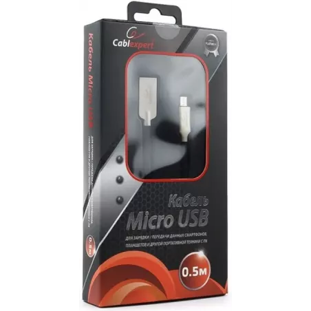 Купить кабель интерфейсный USB 2.0 Cablexpert CC-P-mUSB02Bk-0.5M в Москве, смотреть цены  в интернет-магазине goldbyte.ru