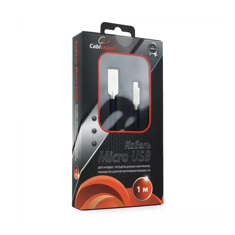 Купить кабель интерфейсный USB 2.0 Cablexpert CC-P-mUSB02Bl-1M в Москве, смотреть цены  в интернет-магазине goldbyte.ru