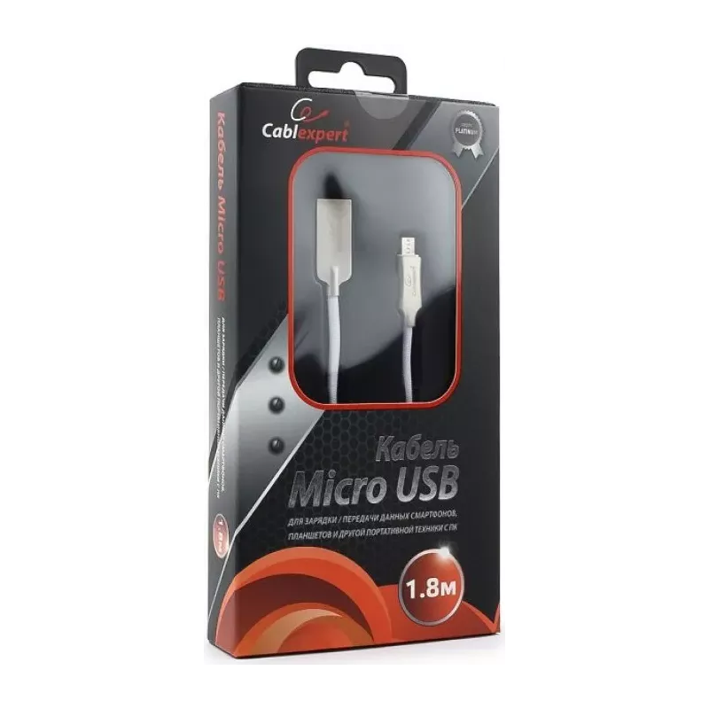 Купить кабель интерфейсный USB 2.0 Cablexpert CC-P-mUSB02W-1.8M в Москве, смотреть цены  в интернет-магазине goldbyte.ru
