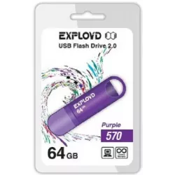 Купить накопитель USB 2.0 64GB Exployd 570 в Москве, смотреть цены EX-64GB-570-Purple в интернет-магазине goldbyte.ru