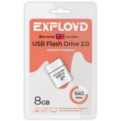 Купить накопитель USB 2.0 8GB Exployd EX-8GB-640-White в Москве, смотреть цены  в интернет-магазине goldbyte.ru