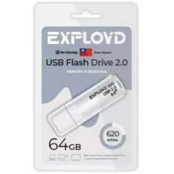 Купить накопитель USB 2.0 64GB Exployd EX-64GB-620-White в Москве, смотреть цены  в интернет-магазине goldbyte.ru