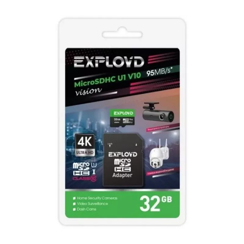 Купить карта памяти MicroSDHC 32GB Exployd EX32GCSDHC10-U1-V10 в Москве, смотреть цены  в интернет-магазине goldbyte.ru