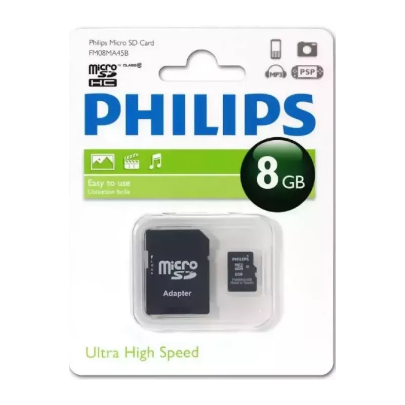 Купить карта памяти MicroSDHC 8GB Philips FM08MA45B/97 в Москве, смотреть цены  в интернет-магазине goldbyte.ru
