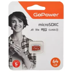 Купить карта памяти MicroSDXC 64GB GoPower 00-00025681 в Москве, смотреть цены  в интернет-магазине goldbyte.ru