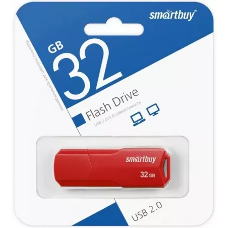 Купить накопитель USB 2.0 32GB SmartBuy SB32GBCLU-R в Москве, смотреть цены  в интернет-магазине goldbyte.ru