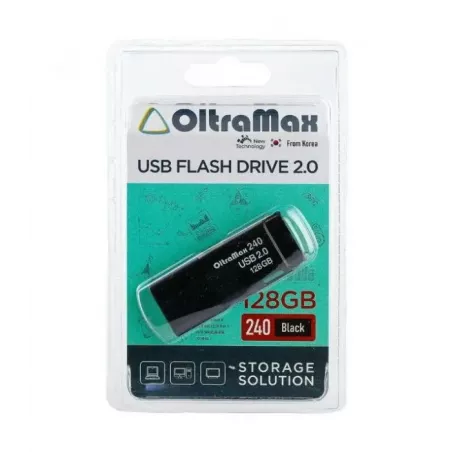Купить накопитель USB 2.0 128GB OltraMax OM-128GB-240-Black в Москве, смотреть цены  в интернет-магазине goldbyte.ru
