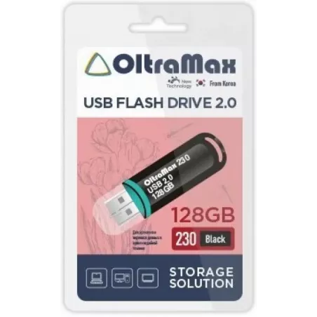Купить накопитель USB 2.0 128GB OltraMax OM-128GB-230-Black в Москве, смотреть цены  в интернет-магазине goldbyte.ru